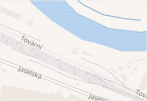 Tovární v obci Přelouč - mapa ulice