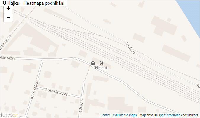 Mapa U Hájku - Firmy v ulici.