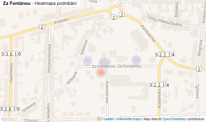 Mapa Za Fontánou - Firmy v ulici.