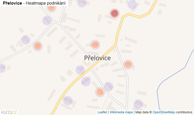 Mapa Přelovice - Firmy v části obce.