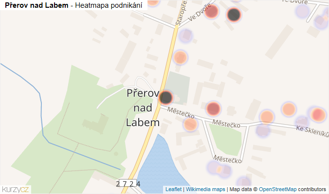 Mapa Přerov nad Labem - Firmy v části obce.