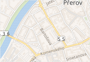 Boženy Němcové v obci Přerov - mapa ulice