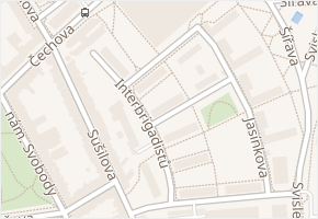 Interbrigadistů v obci Přerov - mapa ulice