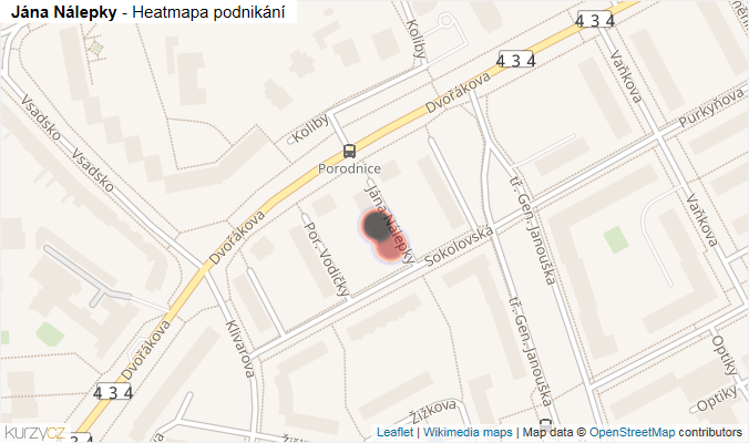 Mapa Jána Nálepky - Firmy v ulici.