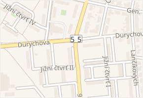 Jižní čtvrť II v obci Přerov - mapa ulice