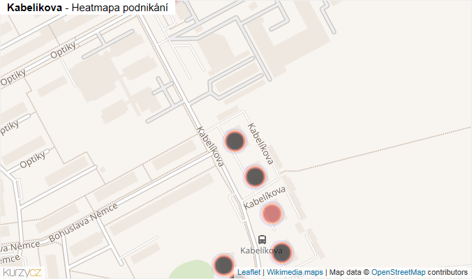 Mapa Kabelíkova - Firmy v ulici.