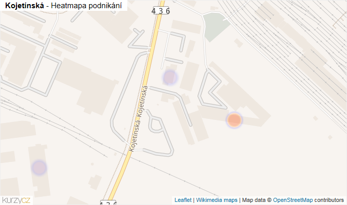 Mapa Kojetínská - Firmy v ulici.