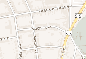Macharova v obci Přerov - mapa ulice