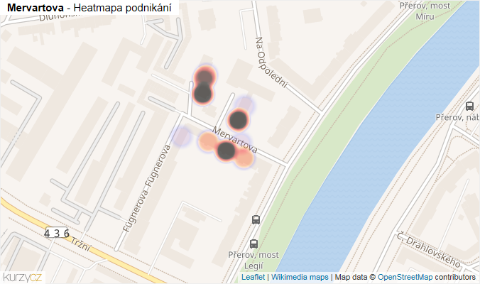 Mapa Mervartova - Firmy v ulici.