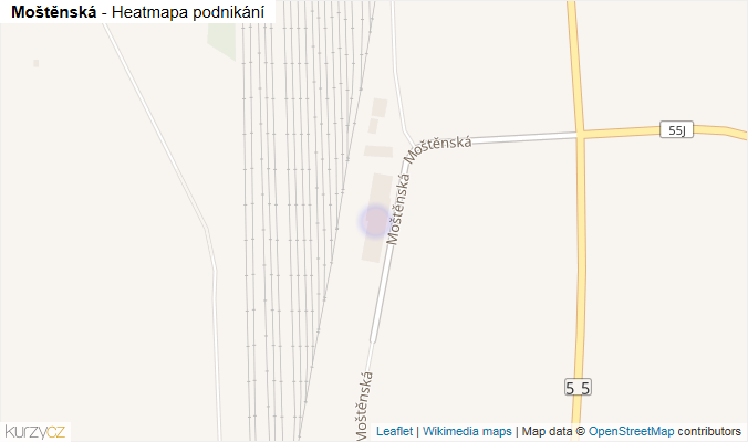 Mapa Moštěnská - Firmy v ulici.