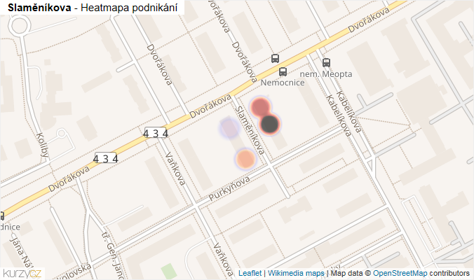 Mapa Slaměníkova - Firmy v ulici.