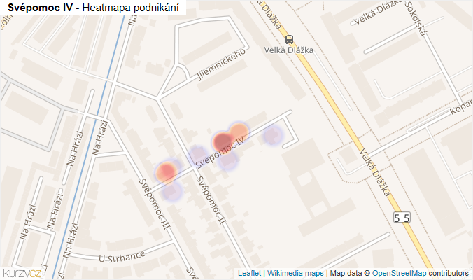 Mapa Svépomoc IV - Firmy v ulici.