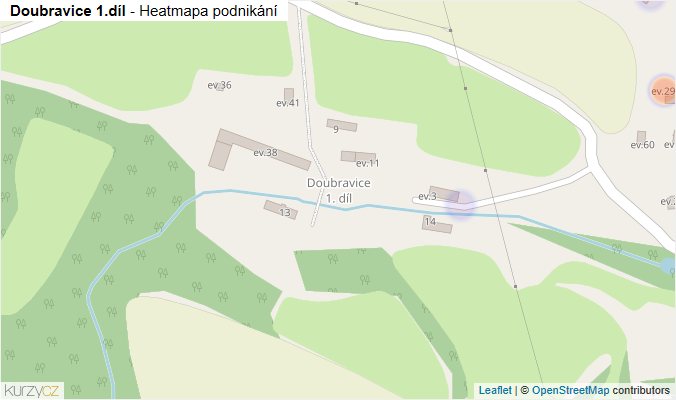 Mapa Doubravice 1.díl - Firmy v části obce.