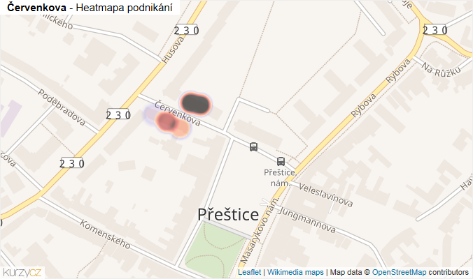 Mapa Červenkova - Firmy v ulici.
