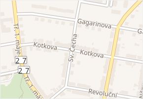Kotkova v obci Přeštice - mapa ulice