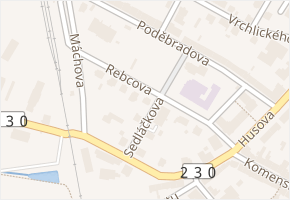 Rebcova v obci Přeštice - mapa ulice