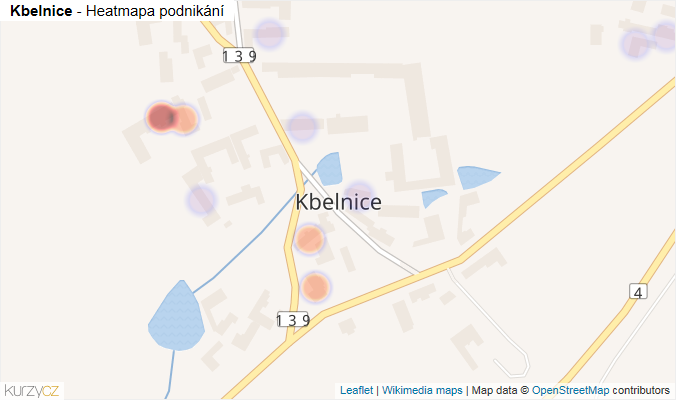 Mapa Kbelnice - Firmy v části obce.
