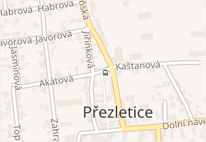Horní náves v obci Přezletice - mapa ulice