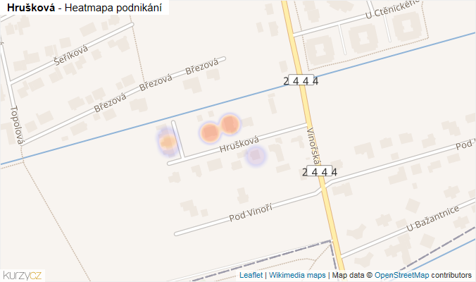 Mapa Hrušková - Firmy v ulici.