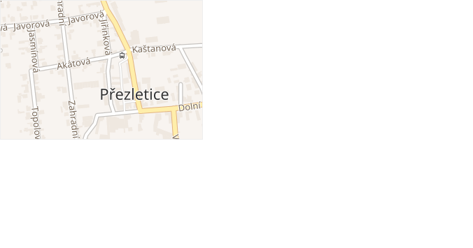 Liliová v obci Přezletice - mapa ulice