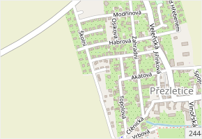 Svazková v obci Přezletice - mapa ulice
