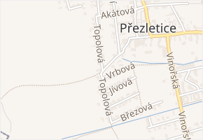 Topolová v obci Přezletice - mapa ulice