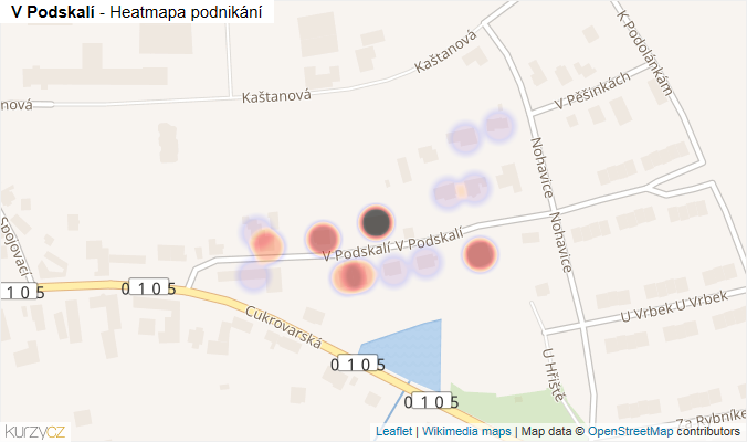 Mapa V Podskalí - Firmy v ulici.