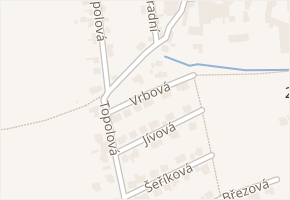 Vrbová v obci Přezletice - mapa ulice