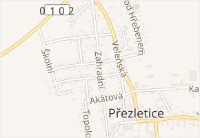 Zahradní v obci Přezletice - mapa ulice