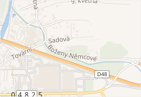 Boženy Němcové v obci Příbor - mapa ulice