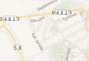 Gagarinova v obci Příbor - mapa ulice