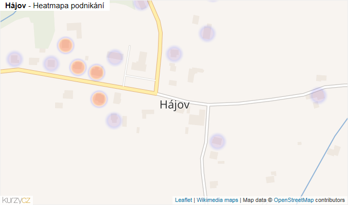 Mapa Hájov - Firmy v části obce.
