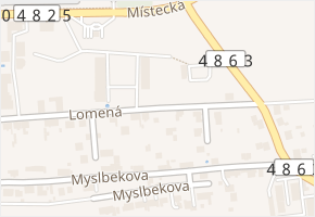 Lomená v obci Příbor - mapa ulice