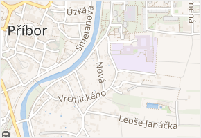Nová v obci Příbor - mapa ulice