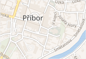 Politických vězňů v obci Příbor - mapa ulice