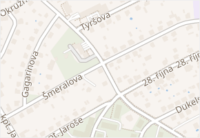 Šmeralova v obci Příbor - mapa ulice