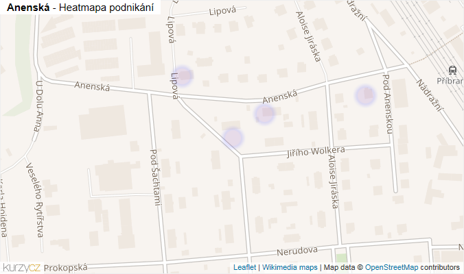 Mapa Anenská - Firmy v ulici.
