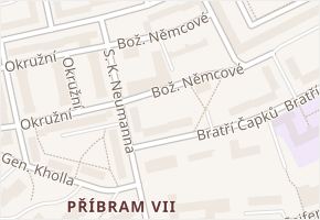 Bož. Němcové v obci Příbram - mapa ulice