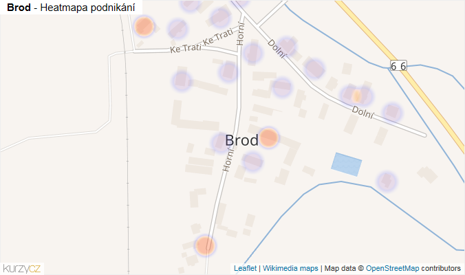 Mapa Brod - Firmy v části obce.