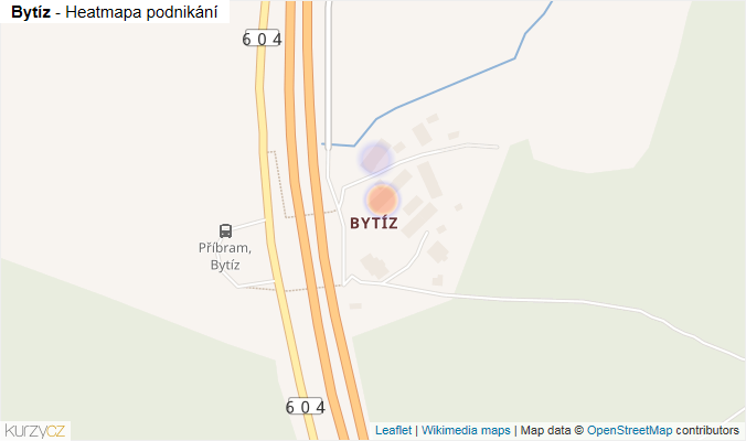Mapa Bytíz - Firmy v části obce.