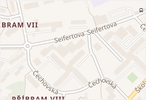 Čechovská v obci Příbram - mapa ulice