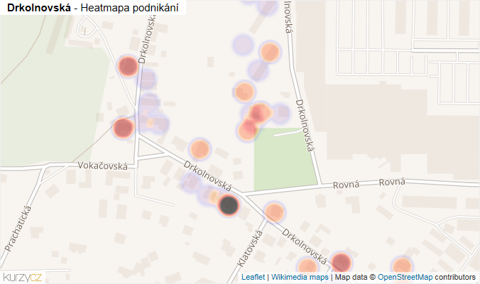 Mapa Drkolnovská - Firmy v ulici.