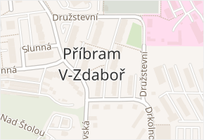 Družstevní v obci Příbram - mapa ulice