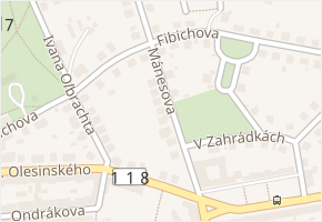 Fibichova v obci Příbram - mapa ulice