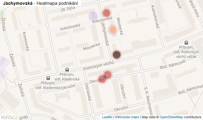 Mapa Jáchymovská - Firmy v ulici.