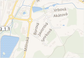Javorová v obci Příbram - mapa ulice