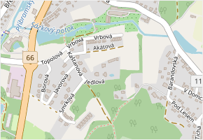 Jedlová v obci Příbram - mapa ulice