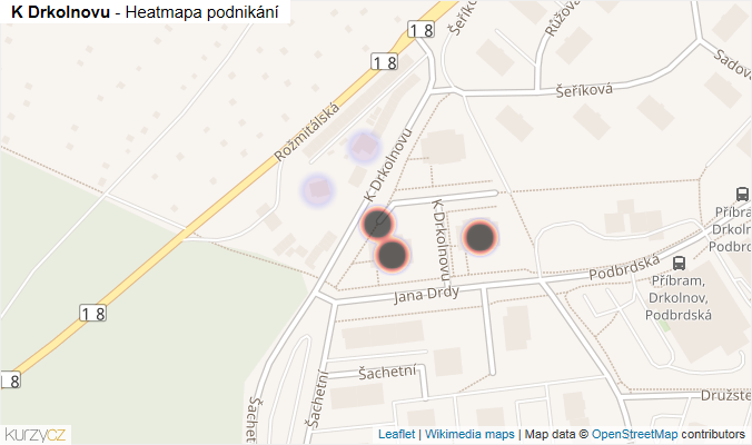 Mapa K Drkolnovu - Firmy v ulici.