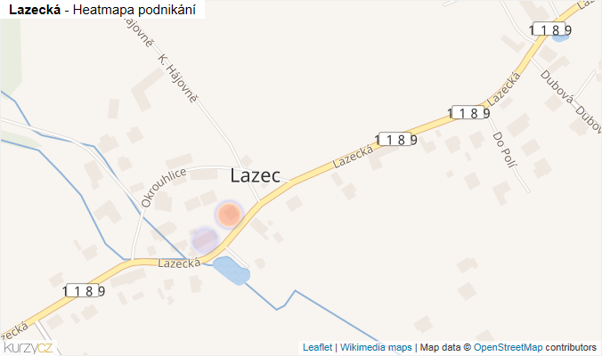 Mapa Lazecká - Firmy v ulici.