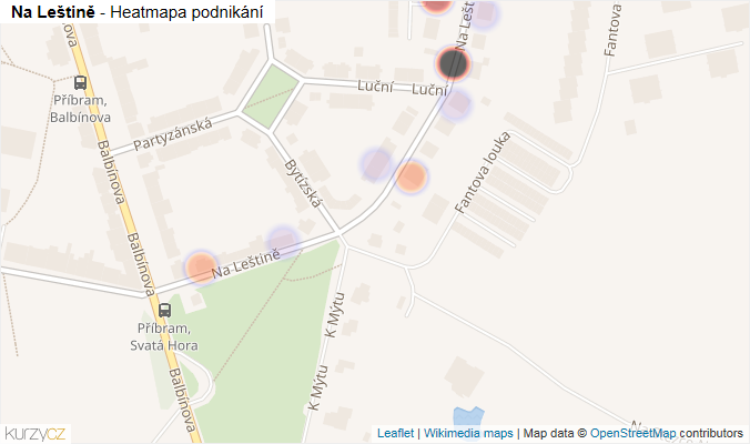 Mapa Na Leštině - Firmy v ulici.